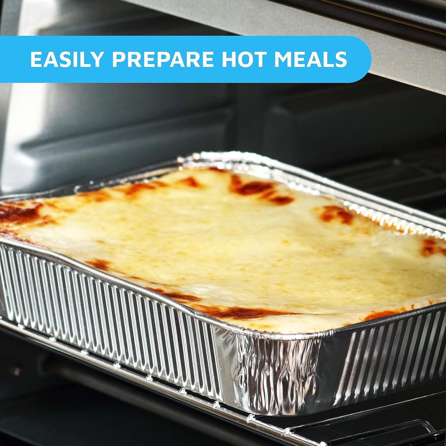 MontoPack Half-Size Aluminium Foil Lids | [100 Pack] Perfect Fit for 9x13 Roasting Pans | Premium Quality for Baking & Catering | Disposable Food Prep Containers Lids