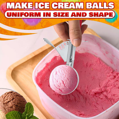 Large Ice Cream Scoop with Trigger Release, Stainless Steel - 4 oz