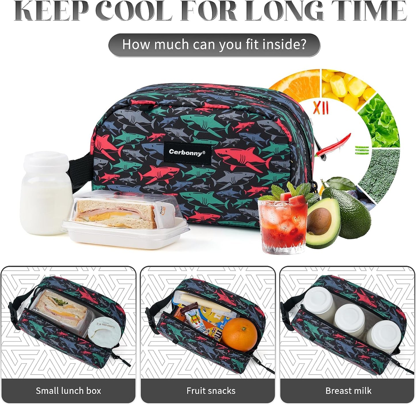Cerbonny Freezable Cooler Bag for Work/School Travel - Mini Insulated Bag Fit For Yogurt