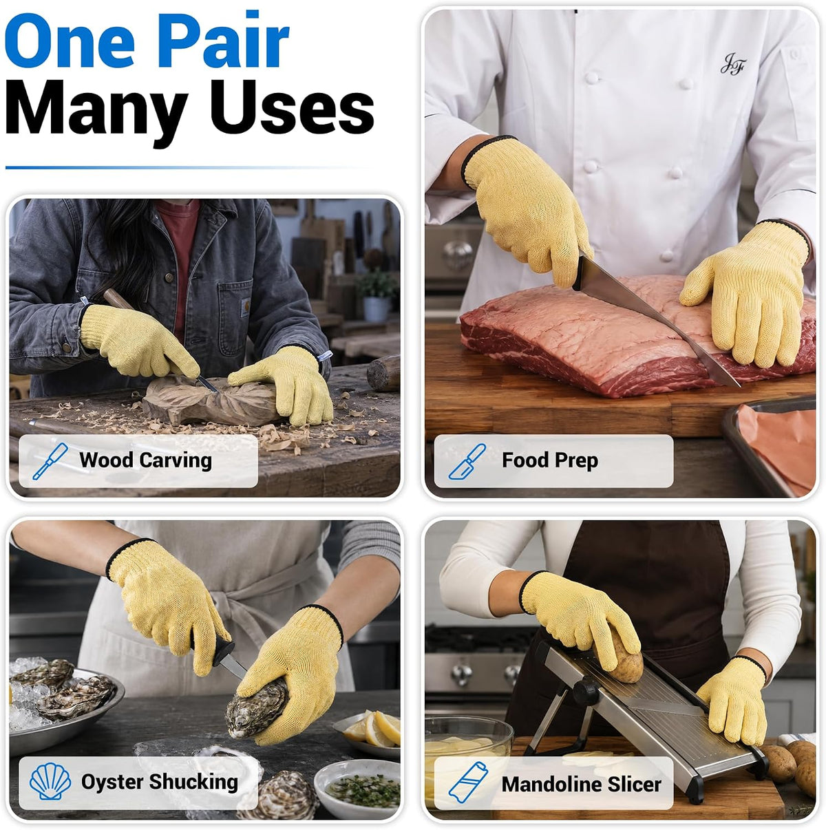 A5 Cut Resistant Gloves, Food Grade Kitchen Safety Gloves