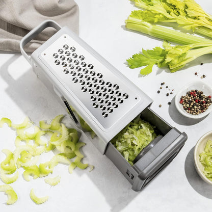 ZWILLING Z-Cut Multifunctional Grater, Mandoline, Faster Grating Technology, Zester, Rasp Grater, Slicer, Finger Guard, Grey