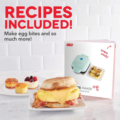 Dash Deluxe Egg Bite Maker - Electric Egg Bite Maker for Healthy Protein Snacks - Quick Cleanup, Space-Saving Design & Non-Slip Feet - 4 Servings, Aqua