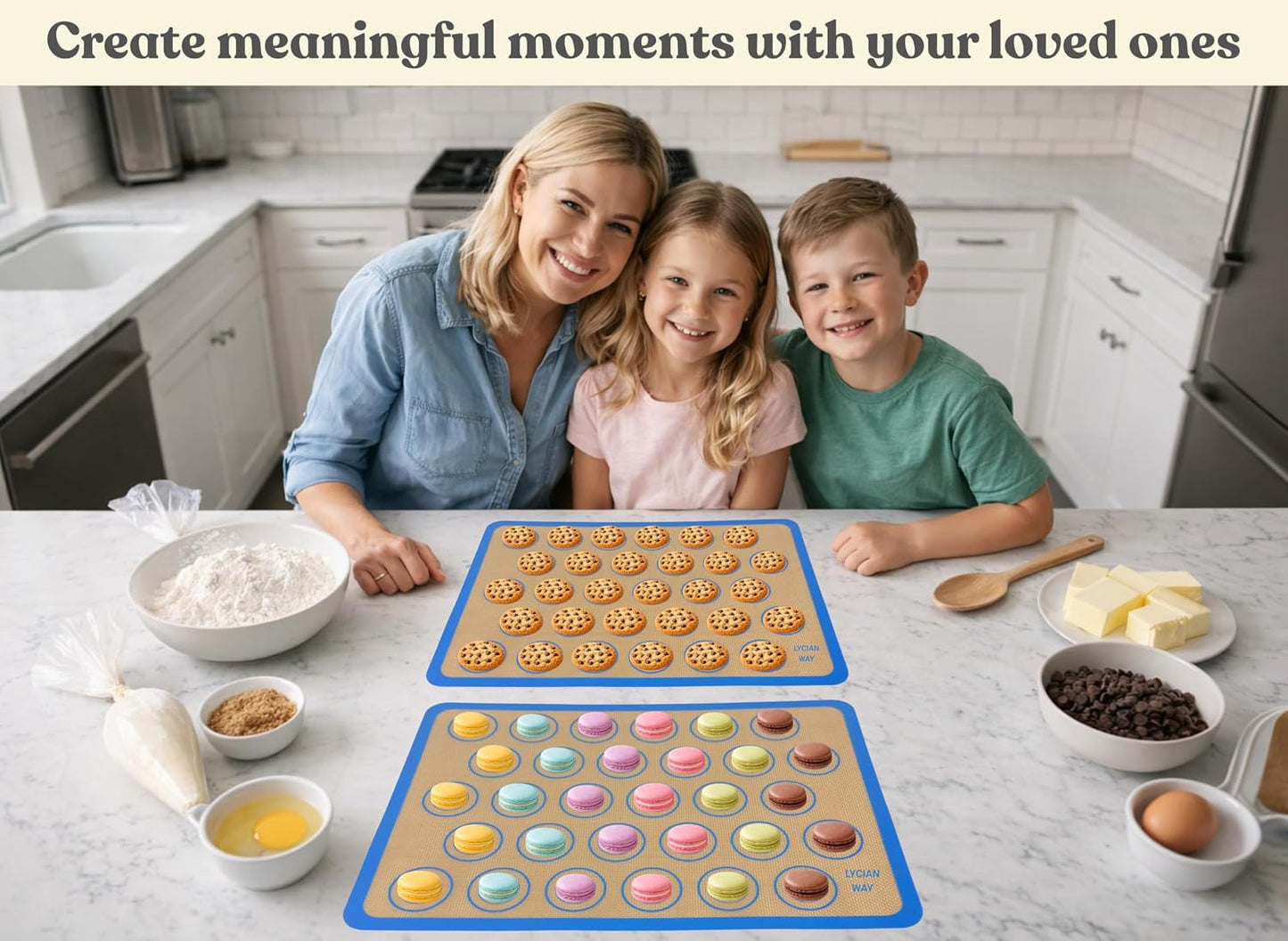 Silicone Pastry Mat with Measurements, 28 x 20 Inch Extra Thick Non-Slip Nonstick XL Baking Mat for Dough Rolling, Kneading, Fondant and Pie, Red