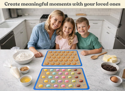Silicone Pastry Mat with Measurements, 28 x 20 Inch Extra Thick Non-Slip Nonstick XL Baking Mat for Dough Rolling, Kneading, Fondant and Pie, Red
