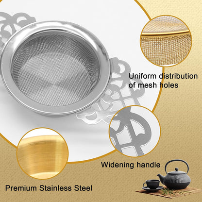 Tea Strainers with Drip Bowls, Gold, 2 Pack
