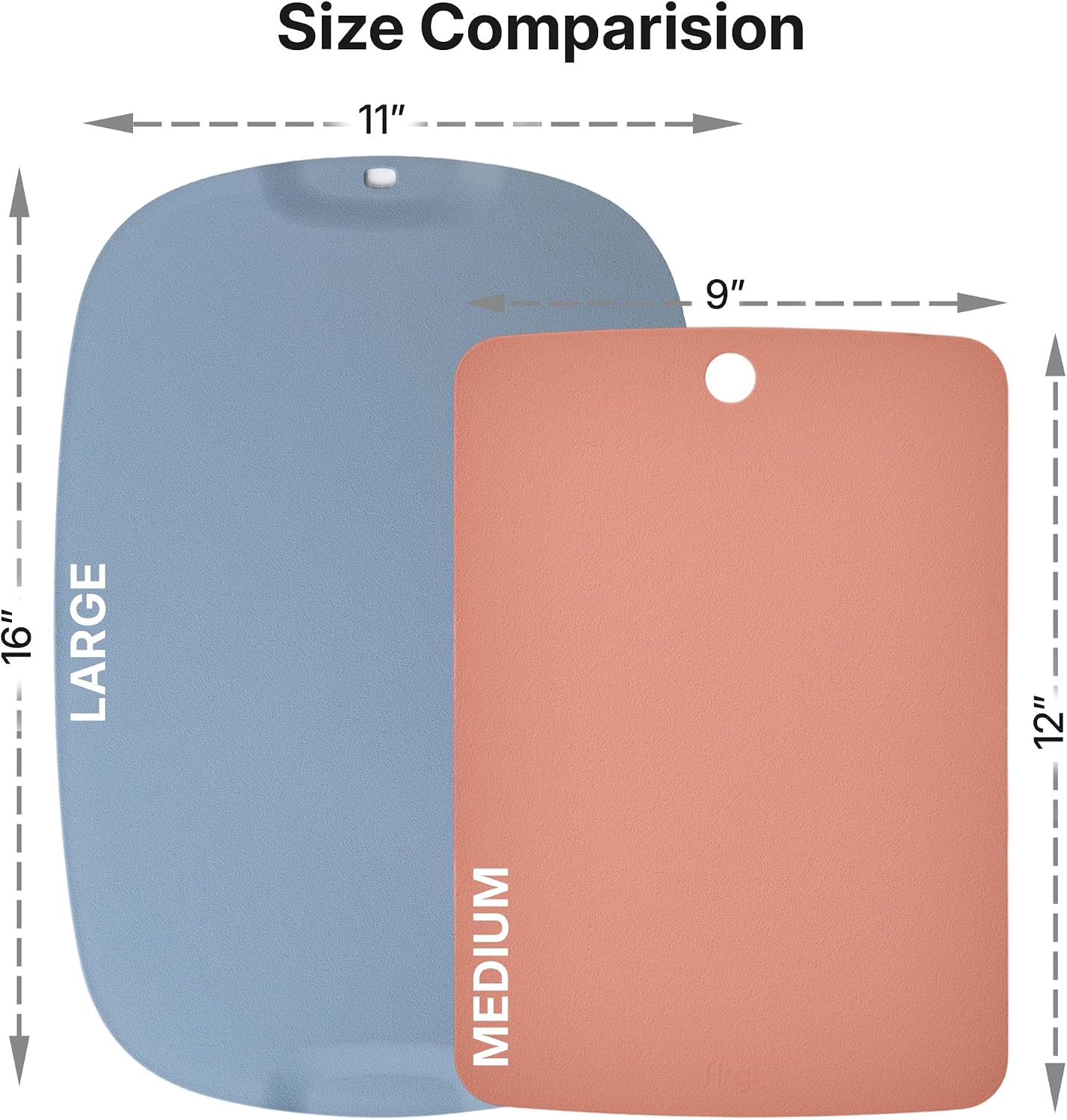 TPU Small Cutting Board Set of 3 9"x12" - Flexible Cutting Mats for Kitchen Knife Friendly, Cutting Mat Non-Slip Chopping Board Double Sided Scratch Resistant Food Grade Coral Mint Gray