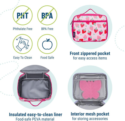 Wildkin Kids Insulated Lunch Box, Keeps Food Hot or Cold, BPA-Free with Mesh Pockets & Easy-Clean Lining – Ideal for School, Travel & Daycare – Holographic