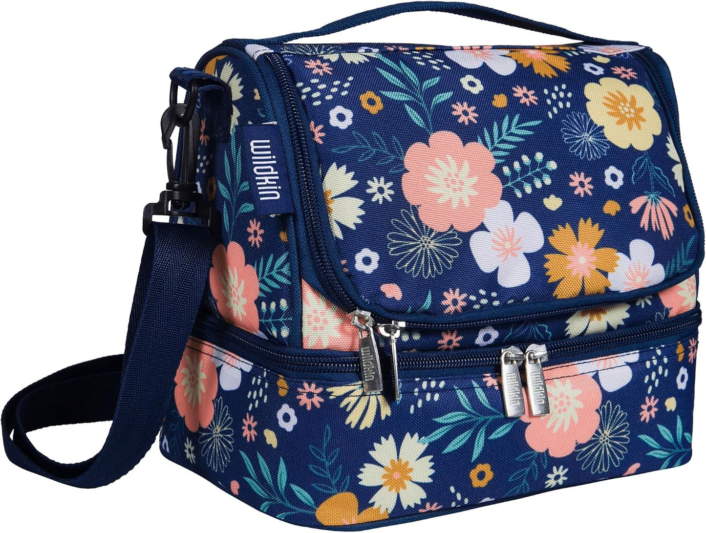 Wildkin Kids Two Compartment Insulated Lunch Bag – Keeps Food Hot or Cold, Easy-Clean Lining, Leak-Resistant & BPA-Free – Boys & Girls, Ideal for School, Travel & Daycare – Jurassic Dinosaurs
