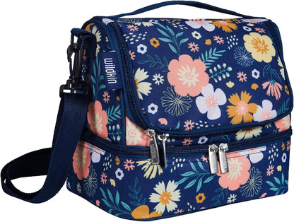 Wildkin Kids Two Compartment Insulated Lunch Bag – Keeps Food Hot or Cold, Easy-Clean Lining, Leak-Resistant & BPA-Free – Boys & Girls, Ideal for School, Travel & Daycare – Jurassic Dinosaurs