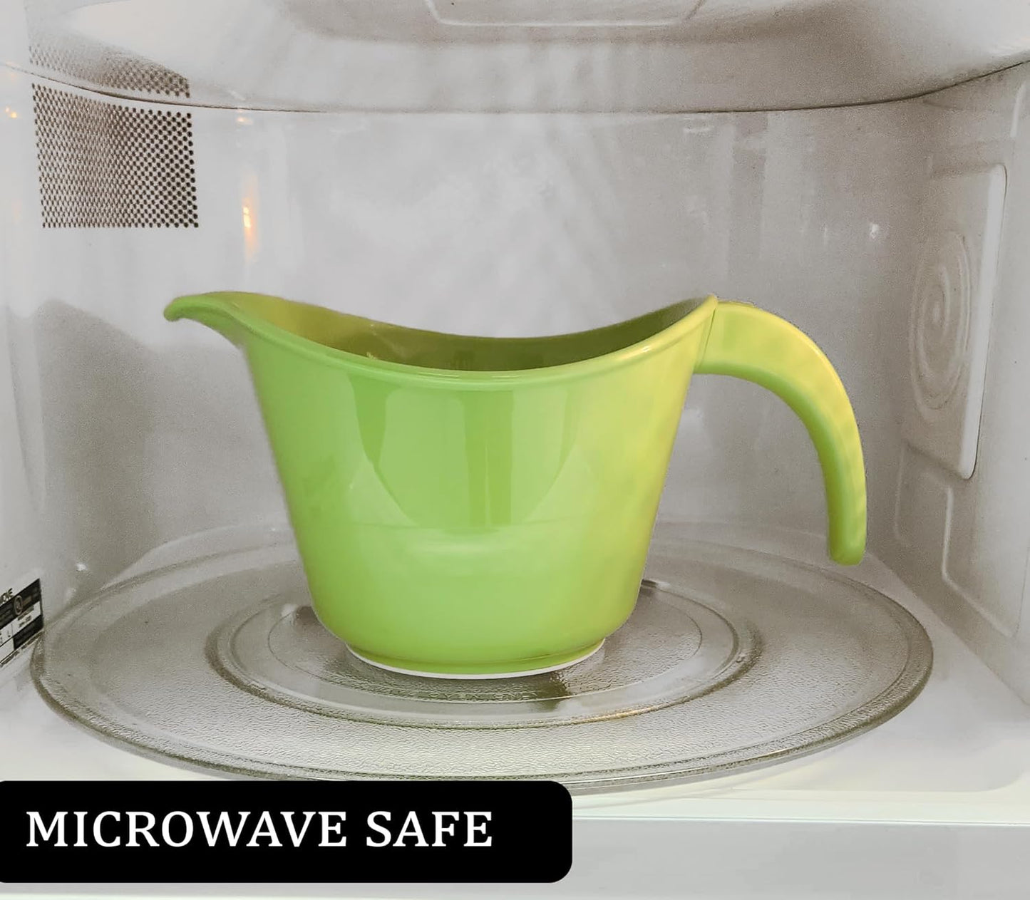 Reston Lloyd Batter Mixing Bowl with Pour Spout, 2 Quart, Heavy Duty BPA-Free Plastic - Microwave & Dishwasher Safe, Non-Slip Base, Ergonomic Space Saving Detachable Handle