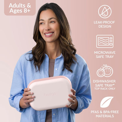 Bentgo Chill Max Leak-Proof XL Lunch Box - Included Ice Pack Keeps Food Cold; 5-Cup Capacity for Adults & Ages 8+, 3 or 4 Compartment Bento Box, BPA-Free, Dishwasher Safe (Bone & Glacier Blue)