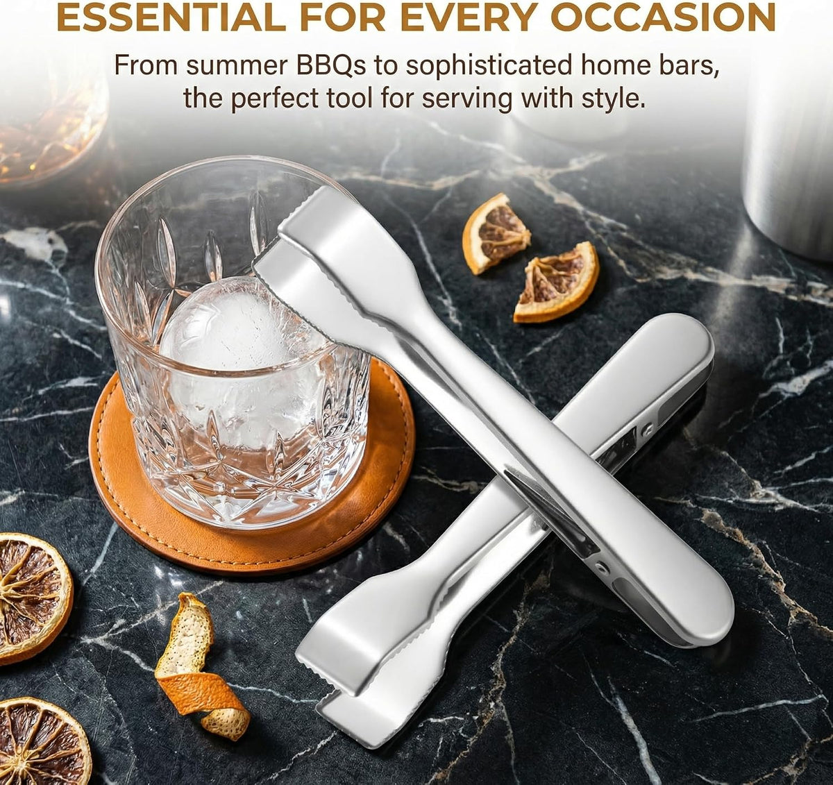 Ice Tongs for Bucket Bar Stainless Steel Cube Tong with Claw Grips Sugar Cube Tongs for Buckets Large Cubes Kitchen Use for Home Hotel Ice Bars