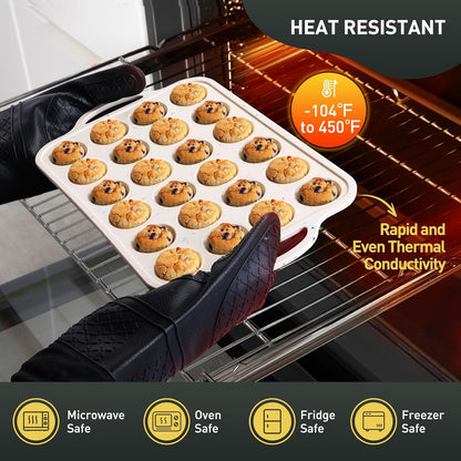 2 Packs 12 Cups Silicone Muffin Pan for Baking with Metal Reinforced Frame Regular Size Cupcake Pan Tray Egg Bites Silicone Cookie Molds Muffin Tin Tart Pans Sheet Set for Oven Dishwasher Safe