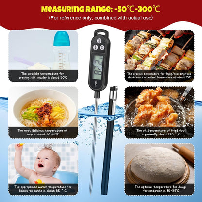 Copkim Food Thermometer Instant Read Probe BBQ,Red