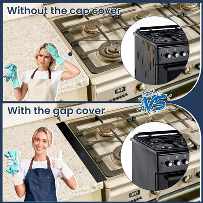 2PCS Kitchen Stove Counter Gap Covers Stainless Steel (13.8"-27.5" Silver)