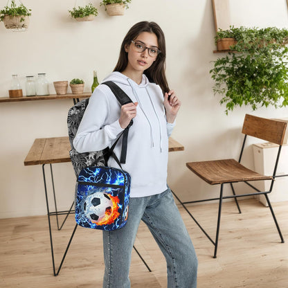 Dinosaur Volcano Insulated Lunch Bag for Women & Men, Reusable Leak-Proof Lunch Box with Cooler Compartment, Lunch Tote for Adults Work Travel Picnic Durable & Washable