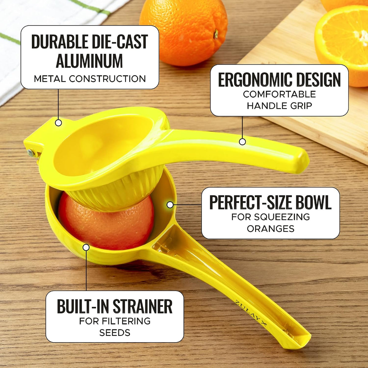 Zulay Kitchen Metal Orange Squeezer