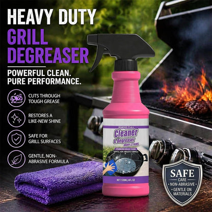 RAINPOT SAKER BBQ Grill Cleaner Spray for Outdoor Grills - Safe Heavy Duty Cleaner for Burnt Food & Grease, Kitchen Cleaner for Stubborn Splatters, Stove Top, Grill & Drip Pans (1)