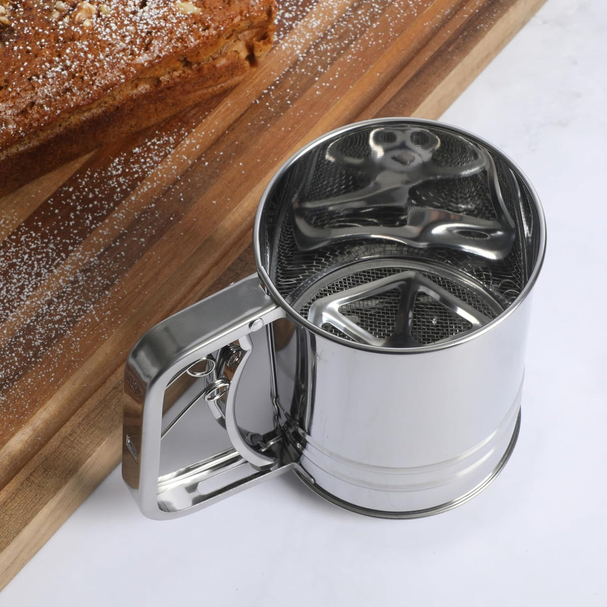 Oster Helmsdale 2 Cup Stainless Steel Flour Sifter for Baking for Crank Sifter