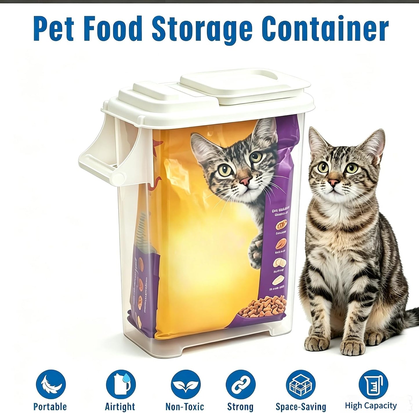 Cereal Containers Storage Airtight Food Organizers with Lids, 32 Cup BPA-Free Plastic Holder for Kitchen Pantry Organization, Clear Rice Flour Sugar Dry Goods Dispenser