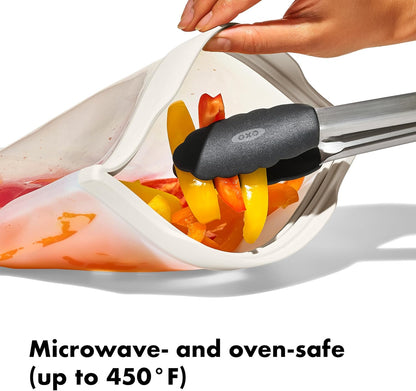OXO Good Grips Silicone Reusable Bag - Stand-Up Cup (8 oz) - Oat