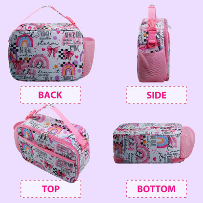 RLGPBON Kids Lunch Bag,Insulated Lunch Box for Girls,Lunch Bag Toddler Teen,School Daycare Cute Travel bags