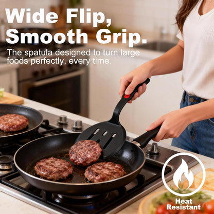 Heat Resistant Silicone Cooking Spatula and Spoon Set | BPA Free, For Nonstick Cookware, Large Cooking Utensils, For Serving, Mixing, Scraping, Dishwasher Safe