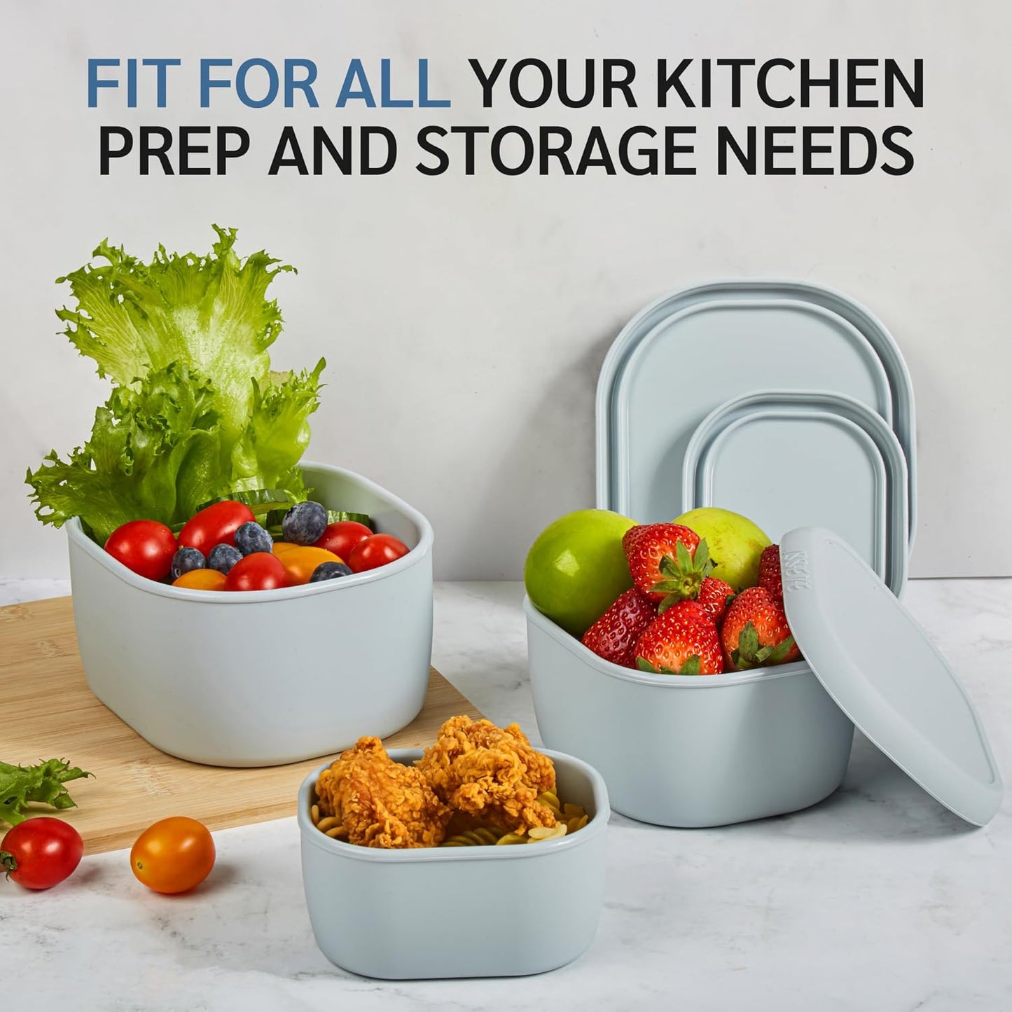 ISSEVE 12Pcs/Set Nesting Silicone Food Storage Containers with Lids, BPA Free Reusable Meal Prep Silicone Containers Airtight, Freezer Dishwasher Safe (33.8oz, 20oz, 10oz, 6.7oz, 1.3oz) (Beige)