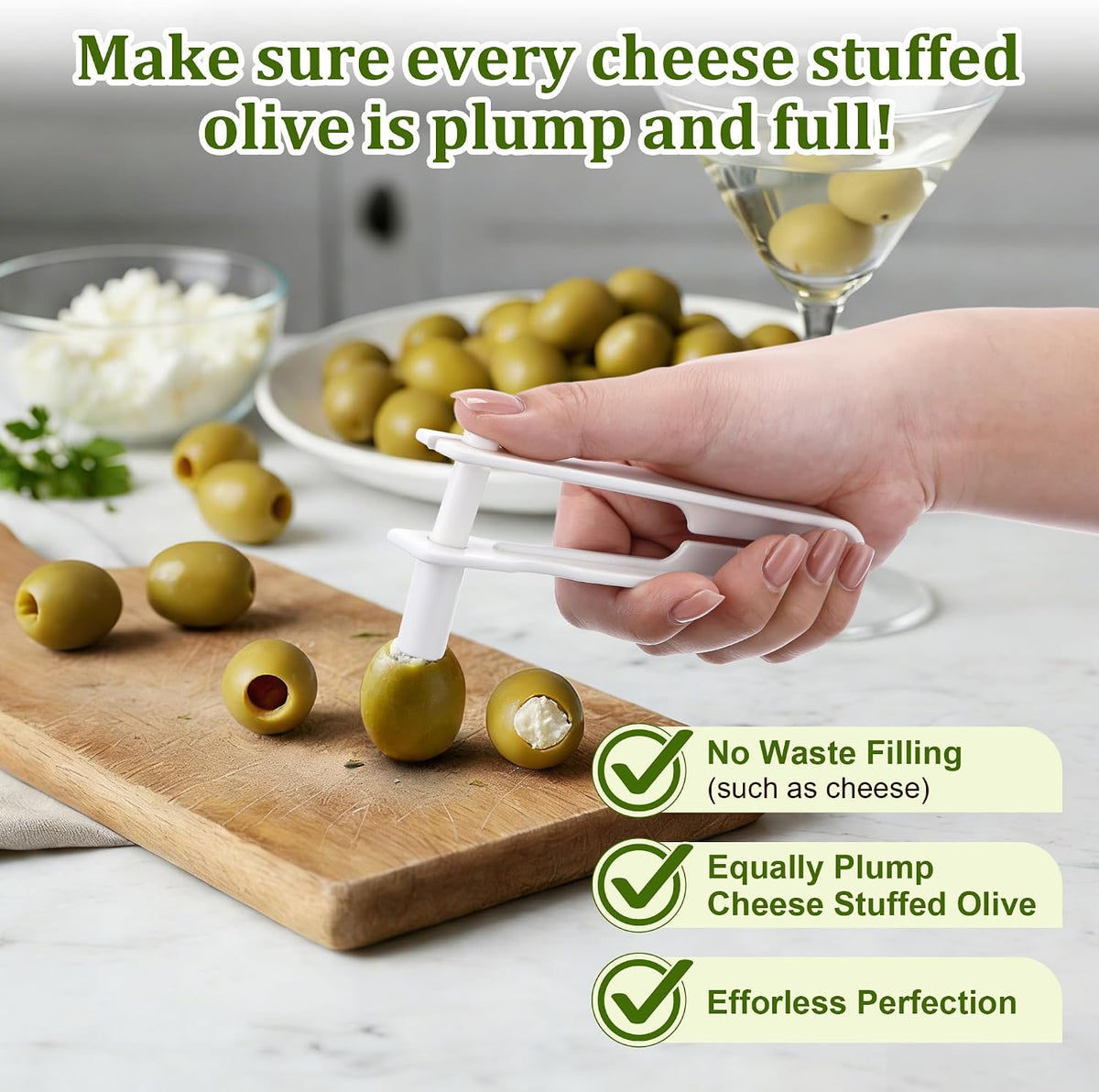 Olive Stuffer, Blue Cheese Olive Stuffer Tool