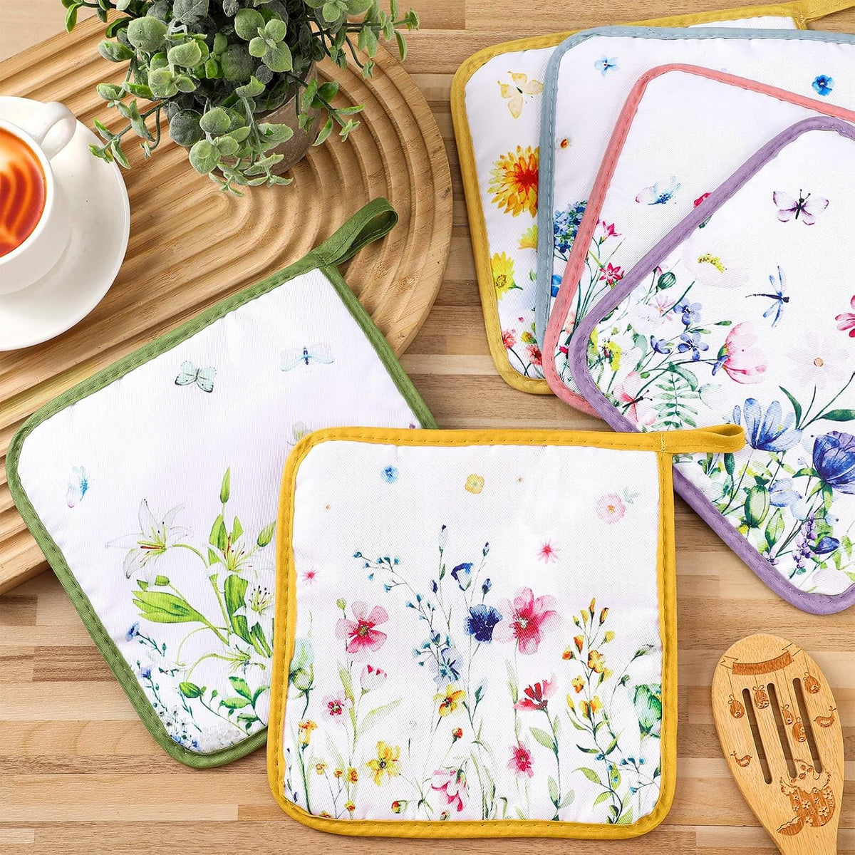 Bencailor 12 Pcs Christmas Wildflower Pot Holders with Pocket