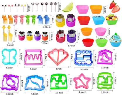 Sandwich Cutters for Kids Bread Vegetable Fruit Cookie Cutter Bento Box Complete Supplies and Accessories and Uncrustable Sealer for Boys and Girls Kids Lunch
