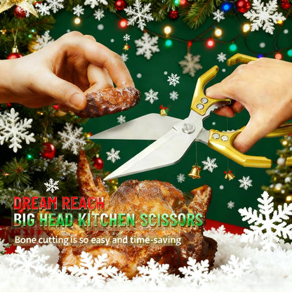 Multifunctional Heavy Duty Kitchen Shears,Kitchen Shears for Cutting Chicken,Kitchen Scissors for Food, Japanese High-Carbon Steel Culinary Poultry Shears, for Chicken,Meat,Fish,Bone Cutting(Silver)