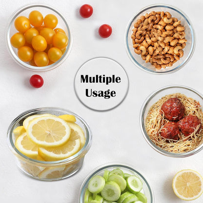 ARSUK 4Oz Glass Food Storage Containers with Snap-On BPA-Free Lids 12 Pack - Small Glass Jars for Sauce, Spices, Meal Prep - Reusable & Dishwasher Microwave Fridge Freezer Safe