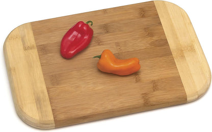 Lipper International Bamboo Wood Two-Tone Kitchen Cutting and Serving Board, Small, 7 3/4" x 6" x 1/4", Set of 2