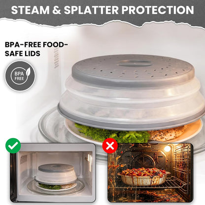 Collapsible Microwave Splatter Cover for Food, 10.5 Inch