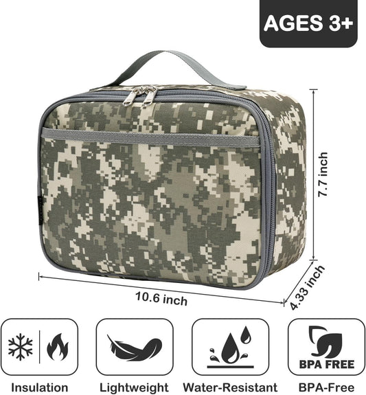 FlowFly Kids Lunch box Insulated Soft Bag Mini Cooler Back to School Thermal Meal Tote Kit for Girls, Boys, Astronaut - Colors A