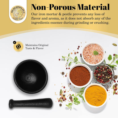 Cast Iron Cauldron Mortar and Pestle Set (MP3-Cauldron Mortar & Pestle)