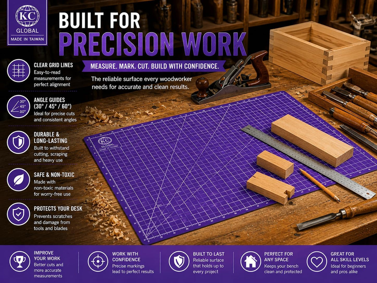 KC GLOBAL A3 (19"x13") Professional Grade Self-Healing Cutting Mat (Purple) - Odor-Free, Double-Sided, Eco-Friendly, Non-Slip, Premium Desk mat for DIY, Crafting, Model Building,and Art Projects