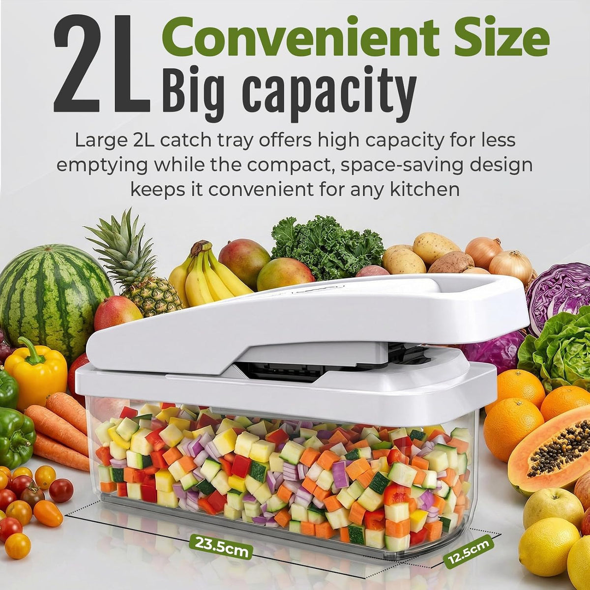 Multifunctional Vegetable Chopper & Mandoline Slicer, Veggie Chopper