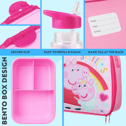 Get Trend SpongeBob Squarepants Water Bottle Lunch Box Lunch Bag Kids Set 3 Pcs Insulated Snack Bag for School Travel Gifts for Kids (Blue SpongeBob)
