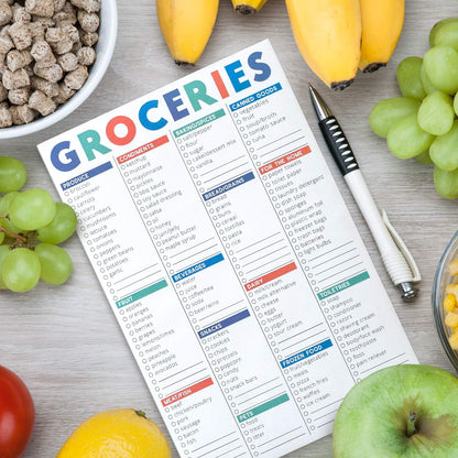 Sweetzer & Orange FastCheck Grocery List Magnet Pad for Fridge. 6x9” Magnetic Notepad with Printed Shopping List Items and Blank Grocery Shopping Spaces. 60 Page Notepad Weekly Planner