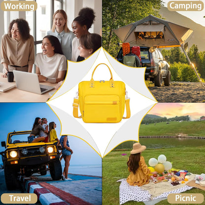 TuErCao Small Lunch Bag Lightweight Insulated Lunch Box for Women Work Portable Soft Cooler for Picnic Travel Road Trips, Loncheras para Mujer, Black