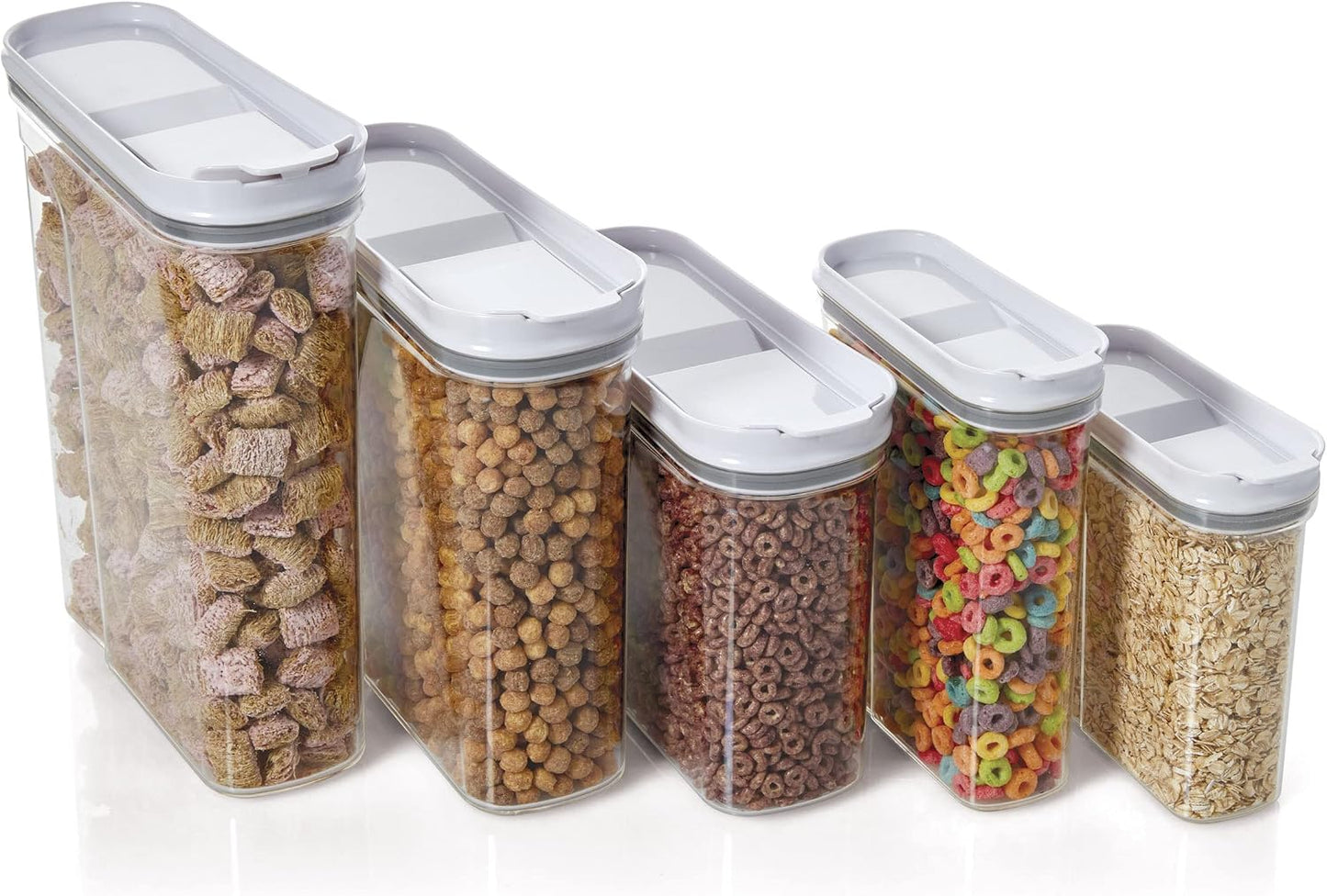 Copco Clear Cereal Storage Container 4.75 Qt - Airtight Flip-Top Lid, BPA-Free Plastic, Pantry Organizer for Dry Food, Cereal, Pasta, Nuts, Pet Food - Space-Saving Kitchen Storage Bin