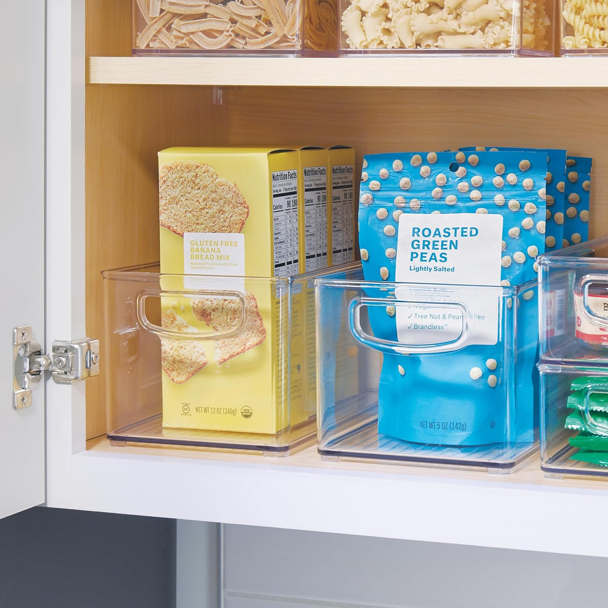 iDesign Stackable Clear Plastic Bin, 4-Pack | Kitchen Organizers and Storage, For Fridge and Pantry