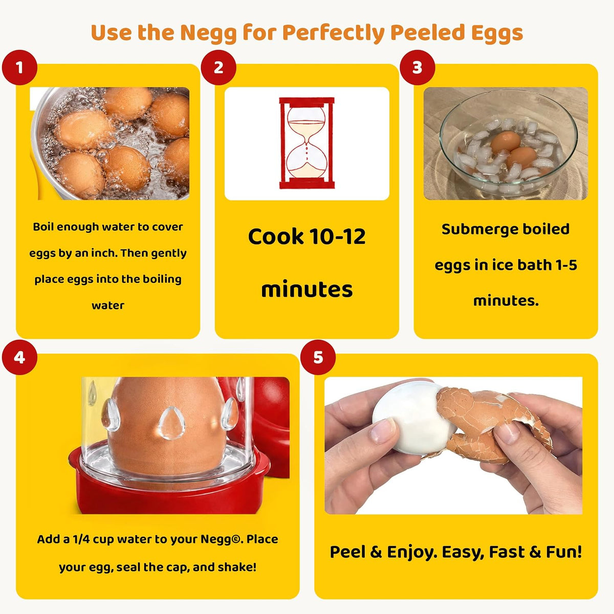 The Negg Boiled Egg Peeler - White