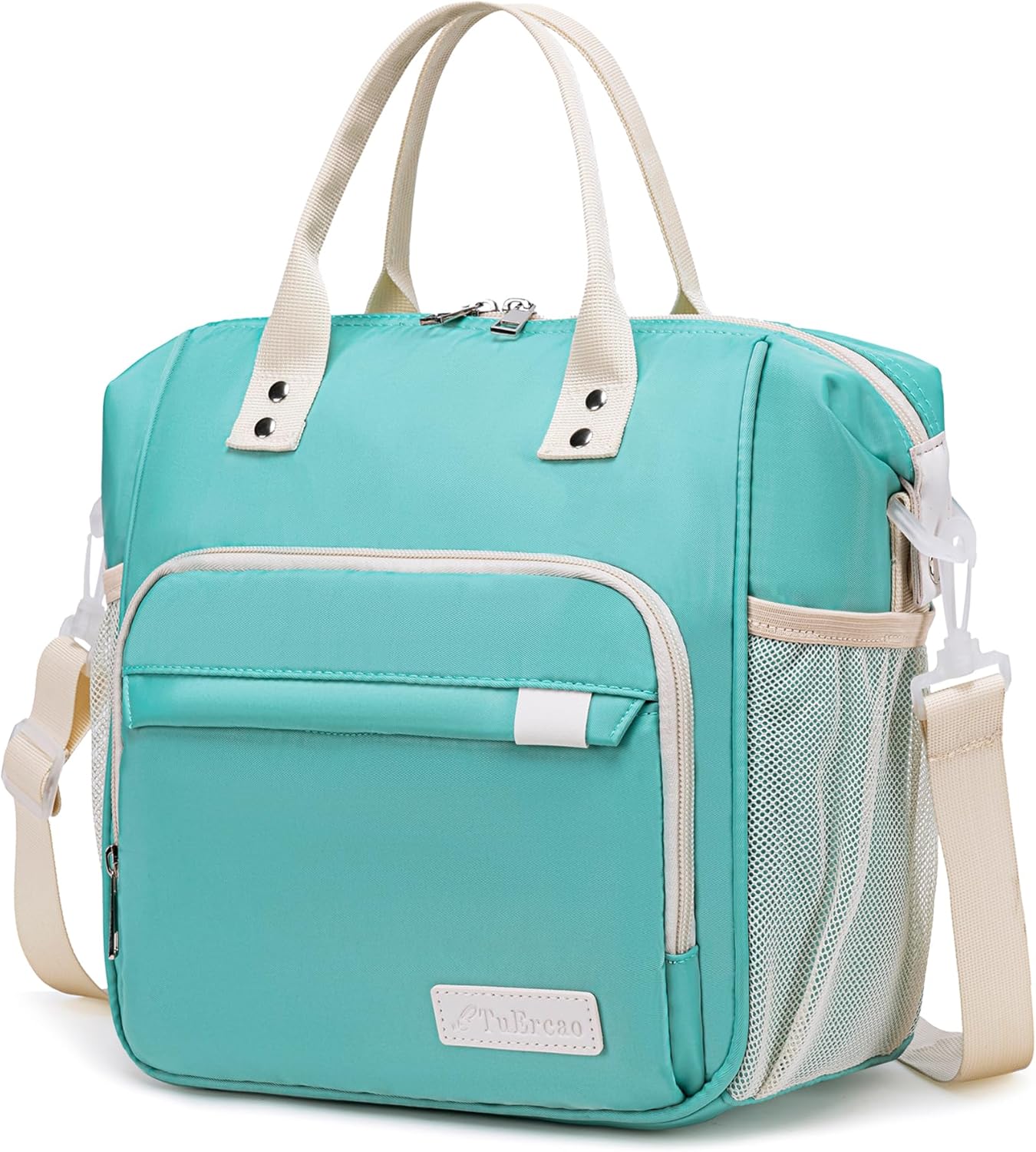 TuErCao Small Lunch Bag Lightweight Insulated Lunch Box for Women Work Portable Soft Cooler for Picnic Travel Road Trips, Loncheras para Mujer, Black