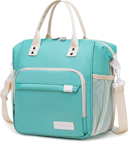 TuErCao Small Lunch Bag Lightweight Insulated Lunch Box for Women Work Portable Soft Cooler for Picnic Travel Road Trips, Loncheras para Mujer, Black