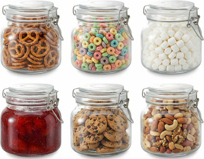 Spice Jars Set of 6, 4 oz Glass Spice Jars with Airtight Lids and Labels, Small Seasoning Jars for Spices, Herbs, Kitchen Spice Organizer