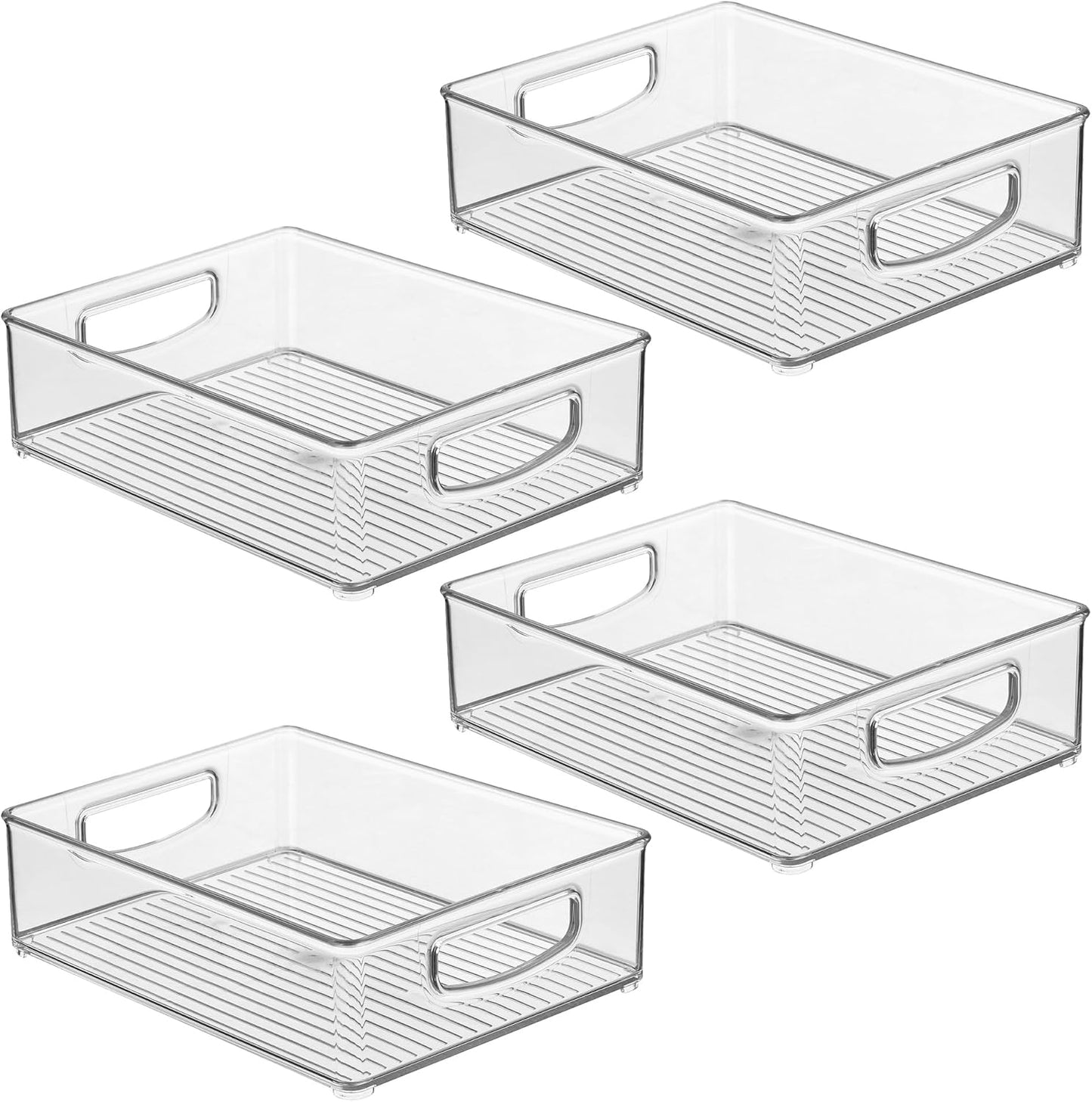 iDesign Stackable Pantry Bin, Clear | Kitchen Cabinets, Fridge or Freezer Storage, Made in USA