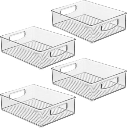 iDesign Stackable Pantry Bin, Clear | Kitchen Cabinets, Fridge or Freezer Storage, Made in USA